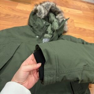 *New** Eddie Bauer Green Weatheredge Parka with Faux Fur Hood